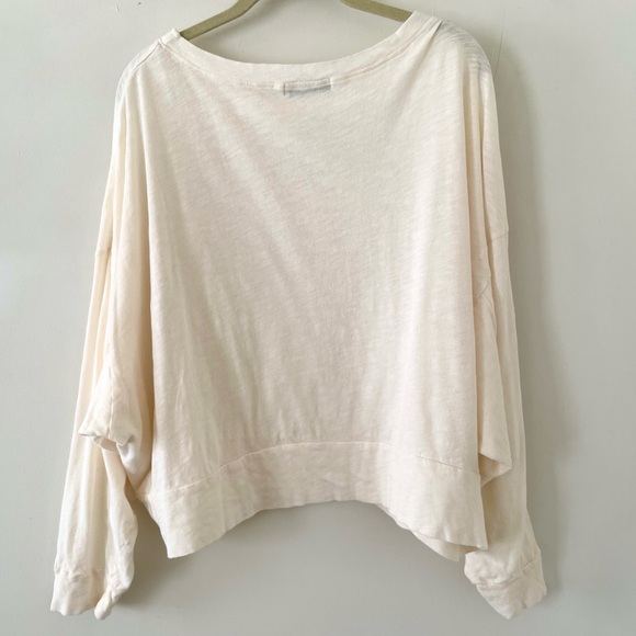 Na Nin Margot Cotton Cropped Sweatshirt Long Sleeve Tee One Size - Picture 2 of 13